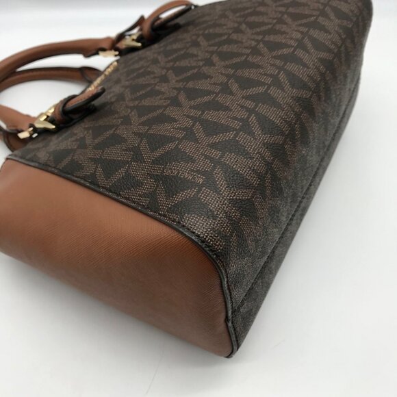 Michael Kors Brown Coated Canvas Monogram Ciara Satchel Bag And Wallet - Picture 6 of 10